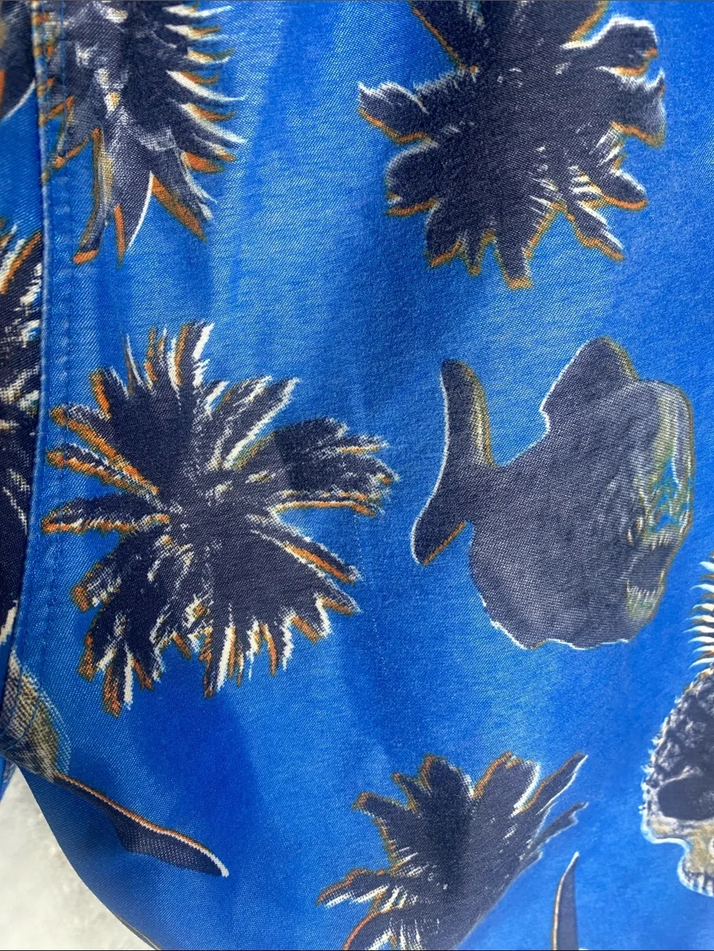 Hurley Blue Shark & Sea Creatures Swim Trunks Shorts with Drawstring